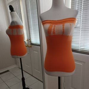 4/$40 Orange Two-tone Tube Top - Size Large